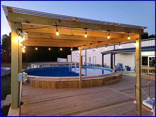 A beautiful pool and deck on display at Berry Family Pools!